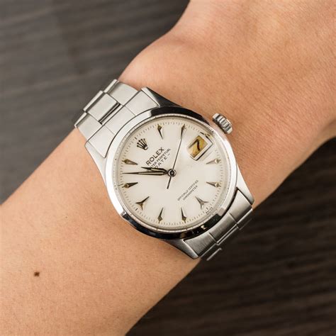 Rolex OysterDate 6518 White Arrowhead Dial .